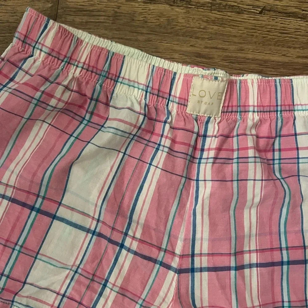 Boxer Shorts LOVE BY GAP XS NWOT Pink Plaid - Picture 2 of 3